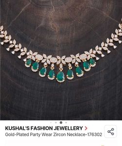 Kushal's Gold-Plated Party Wear Zircon Necklace