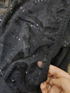 Elegant Black Sequin Dupatta