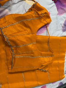 Vibrant Yellow Saree with Embellished Border
