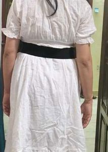 Elegant White Eyelet Midi Dress