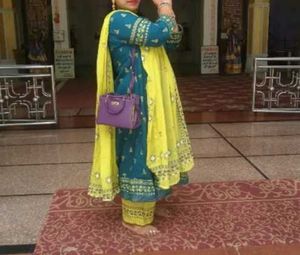 Teal Embroidered Kurta Set with Dupatta