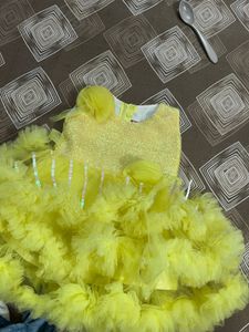 Girls Yellow Tulle Party Dress