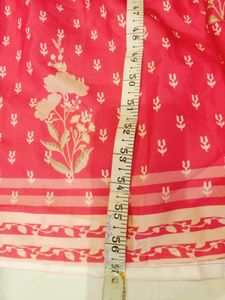 Peach Printed one pc with Dupatta