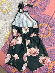 Floral Halter Neck Romper
