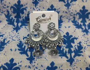 Gimiss Silver Jhumka Earrings