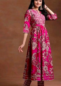 Vibrant Floral Print Kurta Set