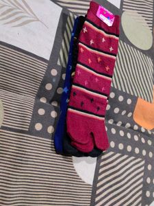 Toe Socks - Colorful Fun! 3 pairs