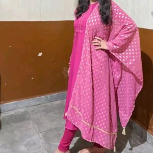Pink Kurti With Dupatta From Myntra