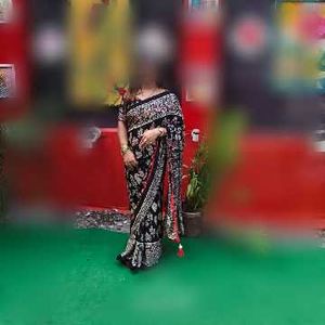 mirror work modal silk saree
