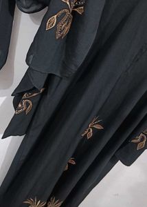 Black Abaya with Gold Embroidery
