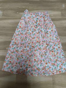 Floral Print Midi Skirt