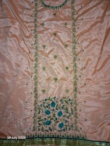 Peach Embroidered Kurta Set
