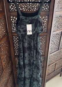 Zara Limited Festive Collection Beaded Strap Dress