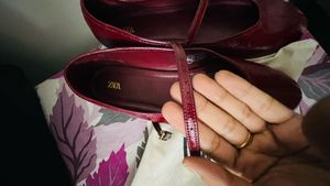 Zara Red Patent Mary Jane Flats