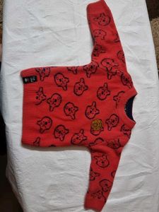 Cute Red Bear Print Sweater