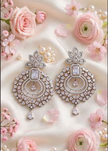 Sparkling CZ Statement Earrings( with free gift )