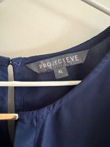 Projecteve - Chic Navy Blue Ruffle Sleeve Top