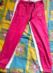 Zara Girls Joggers - Pink &amp; Grey Duo