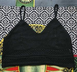 Black Crochet Crop Top
