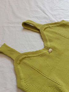 Lime Green Ribbed Lettuce Hem Cami