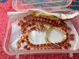 Stunning Red Stone Necklace Set with earrings