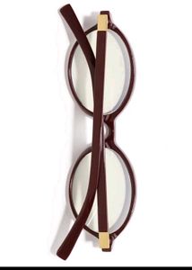 oval Eyeglasses burgundy blue light