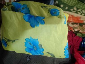 Floral saree lemon yellow colour