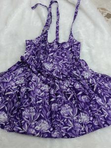 Purple Floral Tie-Strap Top