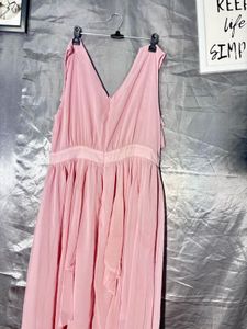 SHEIN Elegant Pink Flowy Maxi Dress