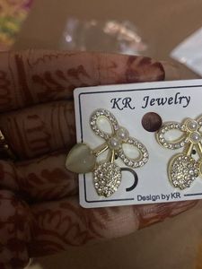 Bow &amp; Heart Drop Earrings
