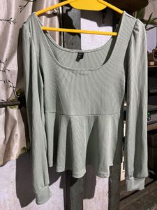 Sage Green Peplum Top