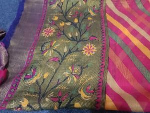 Elegant red yellow leriya Saree with Floral Motifs