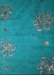 Stunning Teal Sequin Saree
