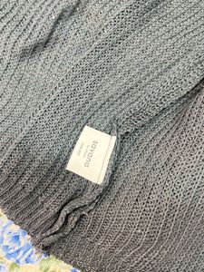 Black Knit Button-Up Sweater