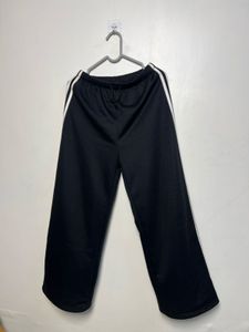 Black Track Pants with White Stripes