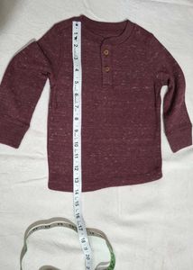 Cute Burgundy Long Sleeve T Shirt