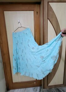 Light Blue Printed Skirt Never Used