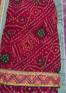 Vibrant Bandhani Saree with border