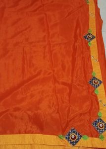Orange Saree with Embellished Border