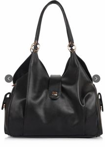 Chic Black Faux Leather Shoulder Bag