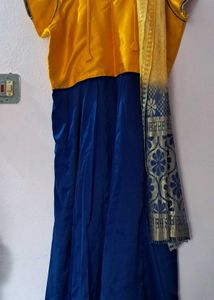 Blue and Yellow Embroidered dress