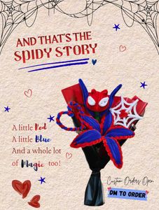 Spiderman Pipe Cleaner Bouquet ❤️💙🖤