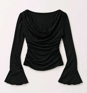 Chic Ruched Cowl Neck Top