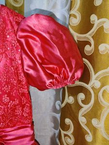 Girls Coral Pink Embellished Gown