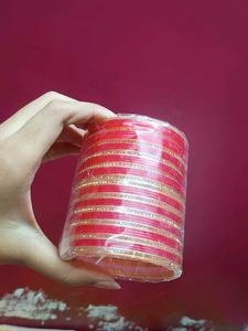 Set of Red &amp; Gold Bangles