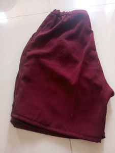 Maroon Pleated Culottes