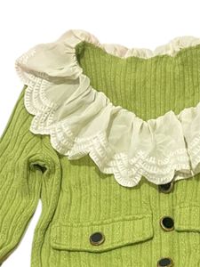 Green tops with laces