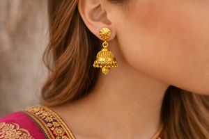 Elegant Gold Jhumka Earrings