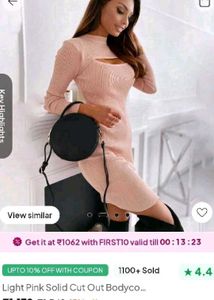 Chic Pink Cutout Sweater Dress