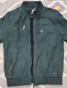 Stylish Men's Dark Green Bomber Jacket